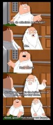 FAMILY GUY PETER & GOD Meme Template