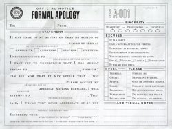 Formal apology Meme Template