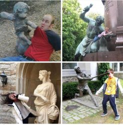 Statues fight back Meme Template