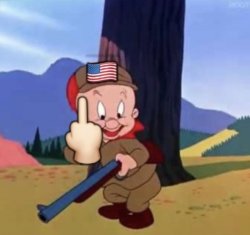 Elmer Fudd America Middle Finger Meme Template