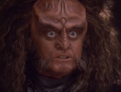 Gowron, His eyes crazy. Meme Template