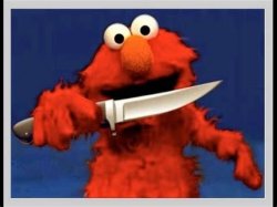 Elmo with a knife Meme Template