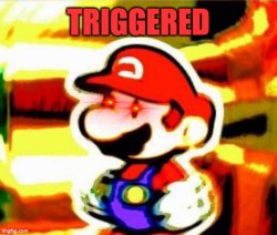 Triggered Mario Meme Template
