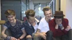 The Vamps Connor, James and Tristan laughing while Brad cries Meme Template