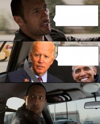 The Rock - Driving Biden & Obama Meme Template