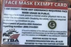 Face mask exemption card Meme Template