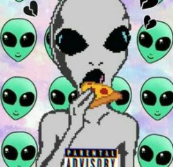 Rapper Pizza Alien Meme Template
