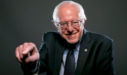 Bernie finger pointing down Meme Template