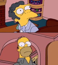 Homer staring at moe Meme Template