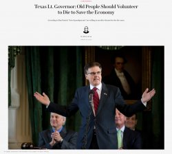 Texas Lieutenant Governor Dan Patrick headline Meme Template