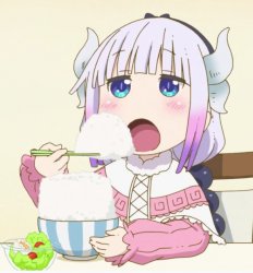 Kanna Eating Rice Meme Template