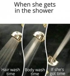 When she gets in the shower Meme Template