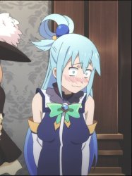 Aqua Konosuba Blushing Meme Template