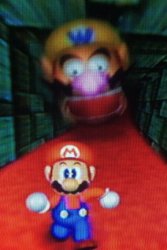 Wario Chasing Mario Meme Template