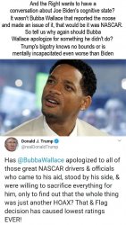 Trump's Cognitive Impairment Bubba Wallace Meme Template