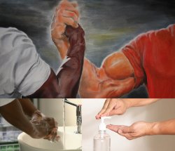 Epic handshake hand-washing Meme Template