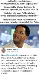 Trump's Cognitive Impairment Bubba Wallace Meme Template