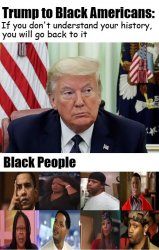 Trump African Americans Don't Understand History Will Go Back Meme Template