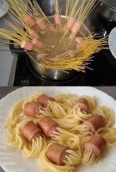 hot dog spaghetti Meme Template