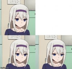 Frowning Kei (with blank 2nd panel) Meme Template