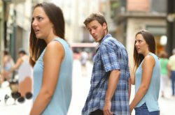 Distracted boyfriend 2 Meme Template