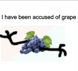 "I've been accused of grape" Grape Meme Template
