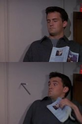 Chandler startled by drill Meme Template