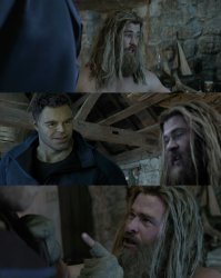Thor and Hulk talking - Brighter Meme Template