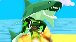 shark with minigun Meme Template