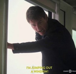 Tom Cruise I'm jumping out a window! Meme Template