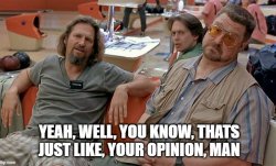 Lebowski, just your opinion, man Meme Template