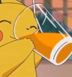 Pikachu dinking juice Meme Template