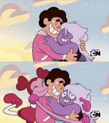 Spinel hugging Steven Meme Template