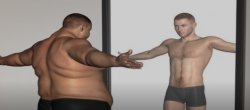 FAT MAN MIRROR Meme Template