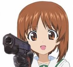 miho with gun Meme Template