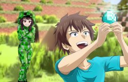 stalking anime creeper girl Meme Template