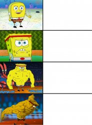 Spongebob Getting Stronger Meme Template