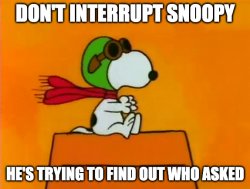 Snoopy who asked Meme Template