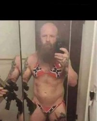 Confederate flag bikini man Meme Template