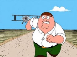 peter run from plane Meme Template