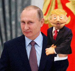 Trump Muppet with Putin's hand up his Meme Template