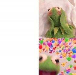 Kermit in love Meme Template
