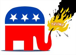 Trump blows up the Republican Party Meme Template