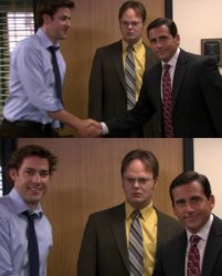 the office handshake Meme Template