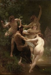 Nymphs and Satyr by William-Adolphe Bouguereau Meme Template