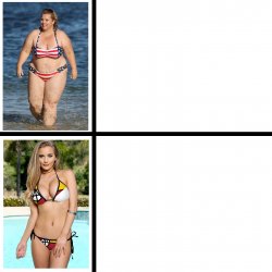 Fat vs pretty girl Meme Template