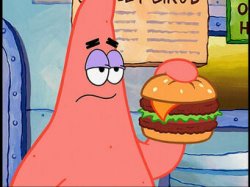 Patrick eats a burger Meme Template
