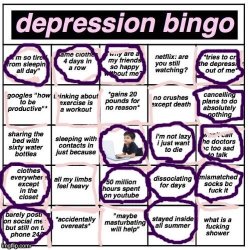 Depression bingo Meme Template