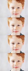calm and contented red-headed boy x4 Meme Template