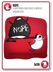 Exploding kittens nope Meme Template